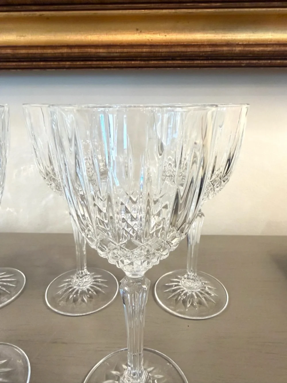 Vintage Set Of 7 Cristal D'Arques Durand Longchamp Crystal Wine Glasses 6oz